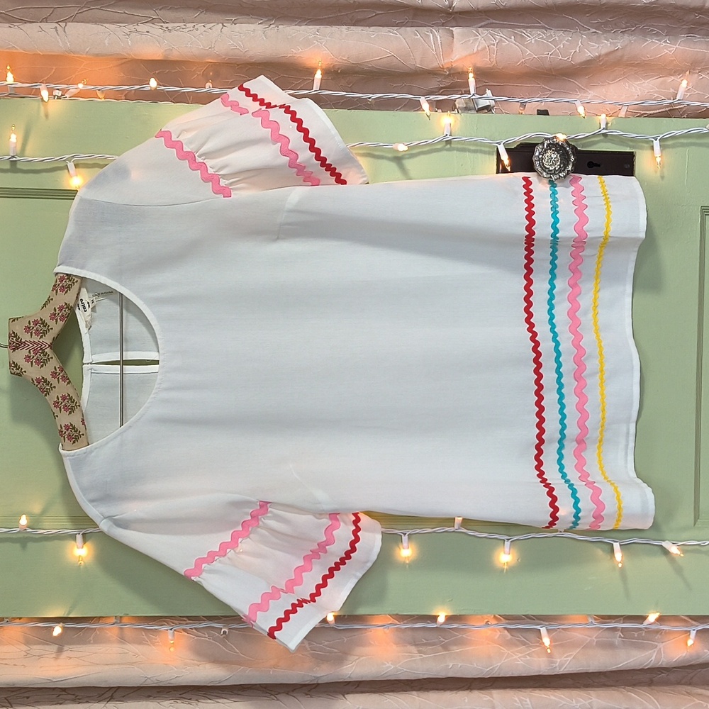 Women's Entro White Flare Arm Blouse M